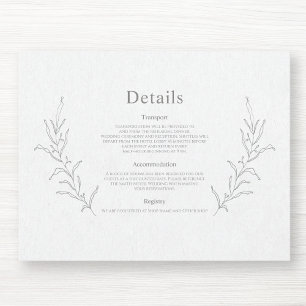 Botanical Foliage Sketch Drawing Elegant Modern Enclosure Card