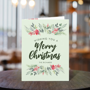 Botanical Foliage-themed Christmas Dinner Party Card
