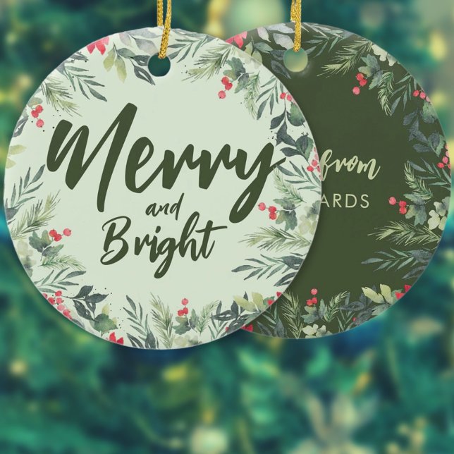Botanical Foliage-themed Christmas Dinner Party  Ceramic Tree Decoration (Creator Uploaded)