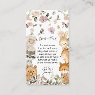 Botanical Forest Animal Bring book Enclosure Card