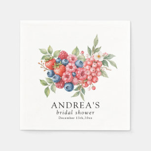 Botanical Forest Berries Bridal Shower Napkin