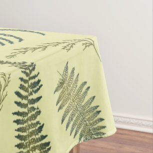 Botanical Forest Ferns 1.1 Yellow Cream Tablecloth