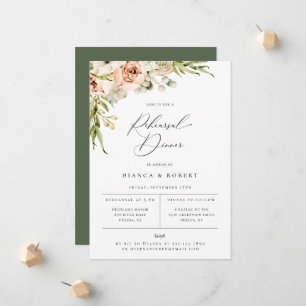 Botanical Forest Floral Rehearsal Dinner Announcem Announcement