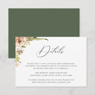 Botanical Forest Floral Wedding Details Card