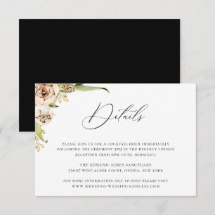 Botanical Forest Floral Wedding Details Card