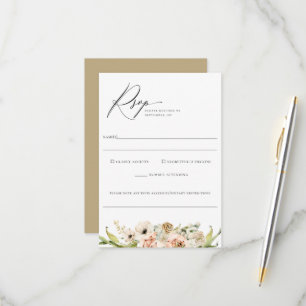 Botanical Forest Floral Wedding Food Allergy Rsvp Card