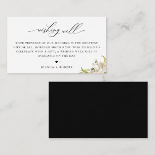 Botanical Forest Floral Wedding Wishing Well Enclosure Card