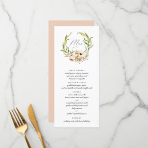 Botanical Forest Floral Wreath Calligraphy Menu