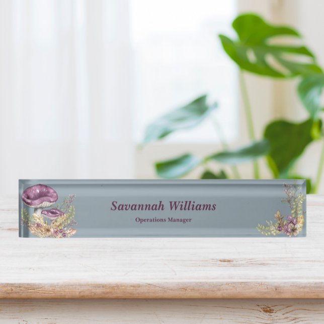 Botanical Forest Personalised Desk Nameplate (Creator Uploaded)