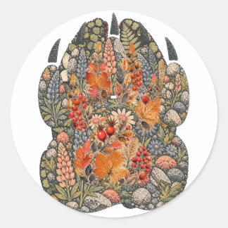 Botanical Fox Paw Autumn Hedgerow Nature Sticker