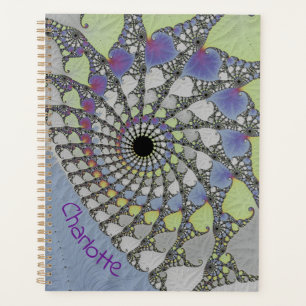Botanical Fractal Art Personalised Spiral Planner
