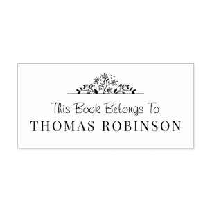 botanical frame book stamp