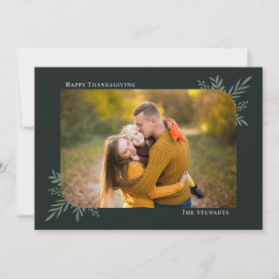 Botanical Frame Editable Colour Thanksgiving Card