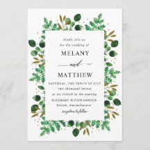 Botanical Frame Wedding Invitation_snow