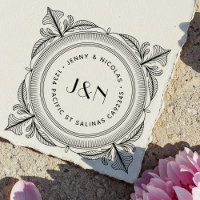 Botanical Frame Wooden Return Address Stamp