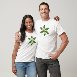 Botanical Frangipani Embroidery Design T-Shirt
