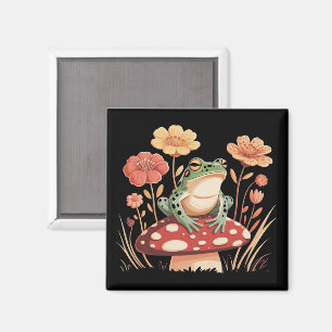Botanical Frog Lovers Gifts Floral Flower Nature Magnet