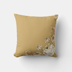 Botanical Front & Pinstripe Back in Neutral Tones  Cushion