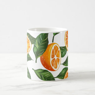 Botanical Fruit Orange Citrus Seamless Pattern Coffee Mug