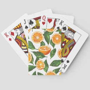 Botanical Fruit Orange Citrus Seamless Playing Cards