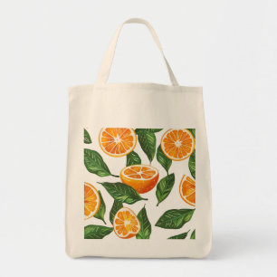 Botanical Fruit Orange Citrus Seamless Tote Bag