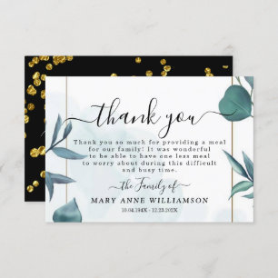 Botanical Funeral Food Thank You Card