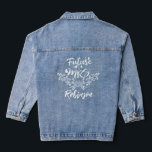Botanical Future Mrs. Bridal Shower Gift Denim Jacket<br><div class="desc">The classic denim jacket with a modern "Future Mrs." calligraphy script surrounded with wedding ring and hearts,  including a botanical floral bouquet,  makes the perfect wedding gift and keepsake for the beautiful bride-to-bride.</div>