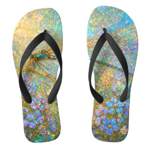 Botanical Garden Acrylic Landscape Painitng Flip Flops