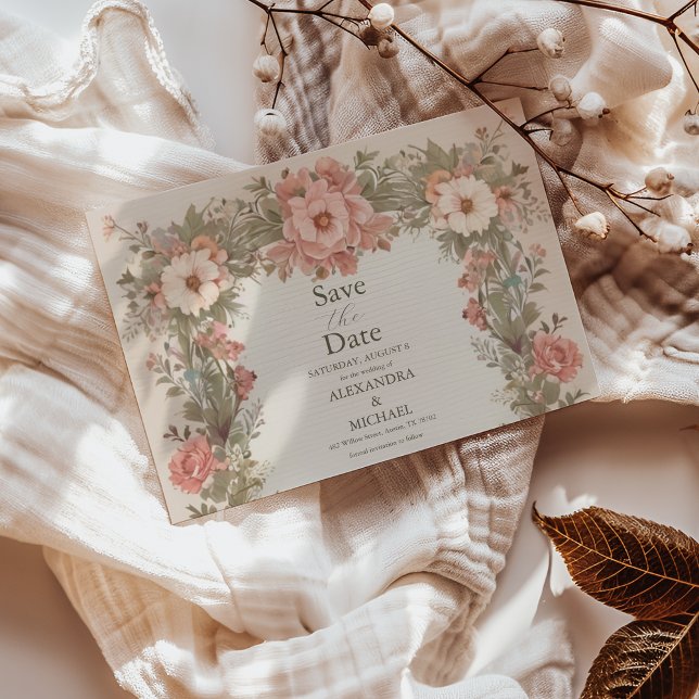 Botanical Garden Art Nouveau Wedding Save The Date (Creator Uploaded)