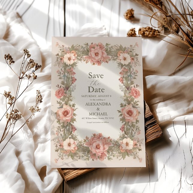 Botanical Garden Art Nouveau Wedding Save The Date (Creator Uploaded)