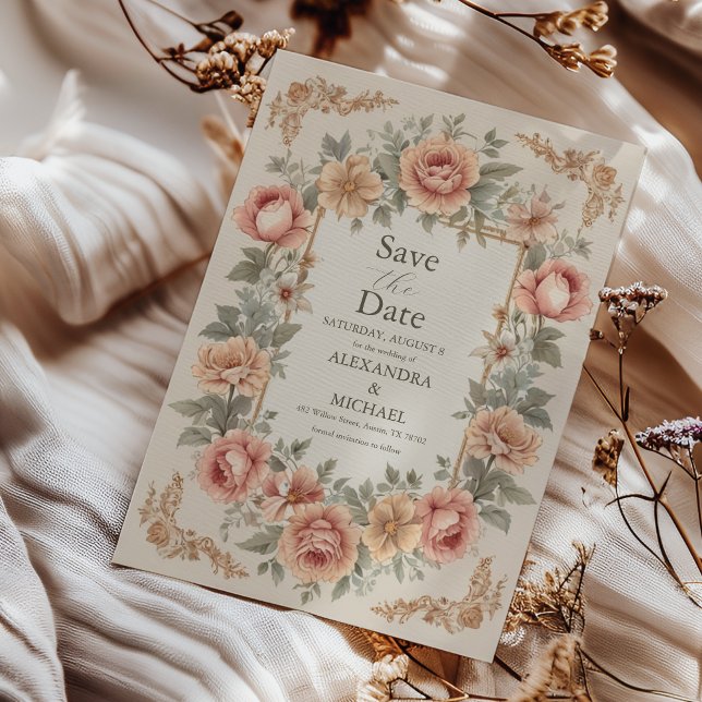 Botanical Garden Art Nouveau Wedding Save The Date (Creator Uploaded)