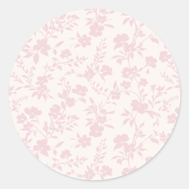 Botanical Garden Blush Pink - Neutral Classic Round Sticker (Front)
