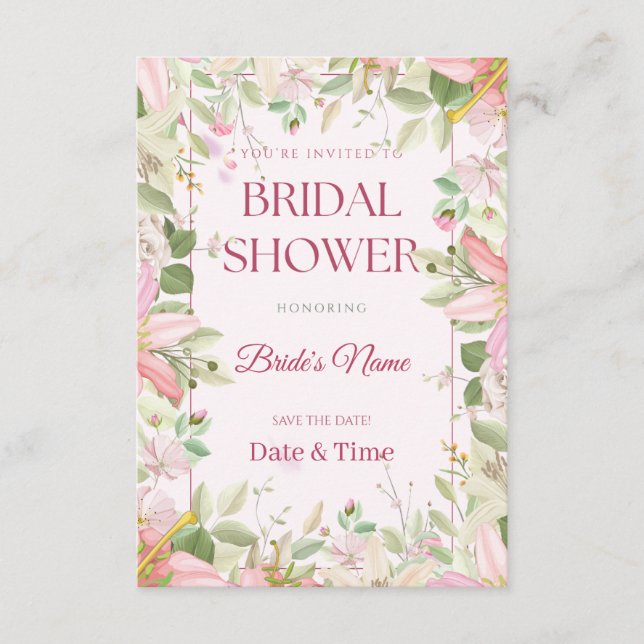 Botanical Garden Bridal Shower Invitation  (Front)