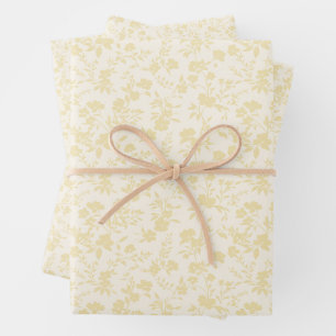 Botanical Garden Buttercream - Neutral Wrapping Paper Sheet