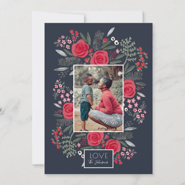 Botanical Garden Christmas love Holiday Photo Card (Front)