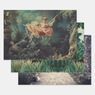 Botanical Garden Decoupage Heavy Weight 3-Set Wrapping Paper Sheet