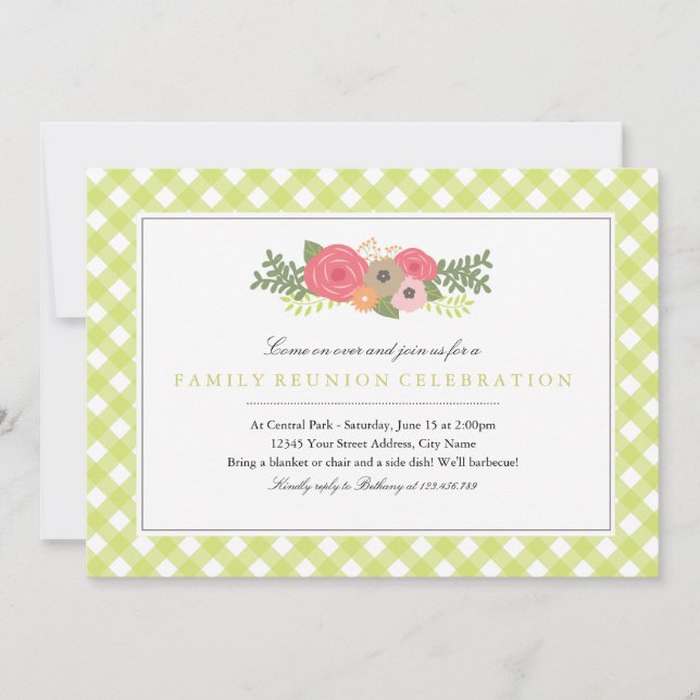 Botanical Garden Family Reunion Invitation (Front)