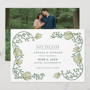 Botanical Garden Floral Photo Wedding Save The Date