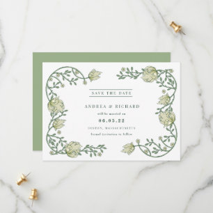 Botanical Garden Floral Wedding Save The Date