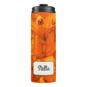 Botanical Garden Flower Orange Lilies any Name Thermal Tumbler