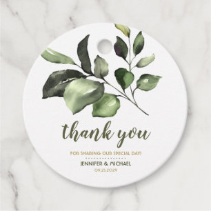 Botanical Garden Greenery Leaves Foliage Wedding Favour Tags
