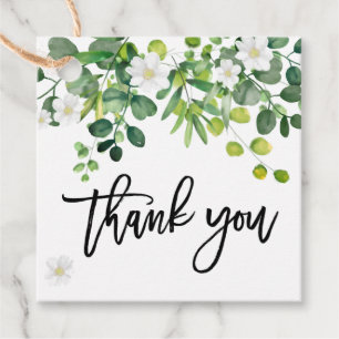 Botanical Garden Greenery Thank You With Message Favour Tags
