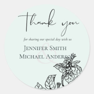 Botanical Garden Leaves Budget Wedding Classic Round Sticker
