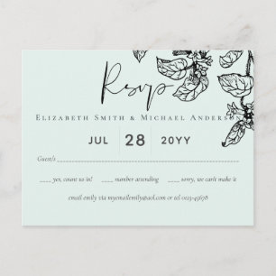 Botanical Garden Leaves Budget Wedding Postcard
