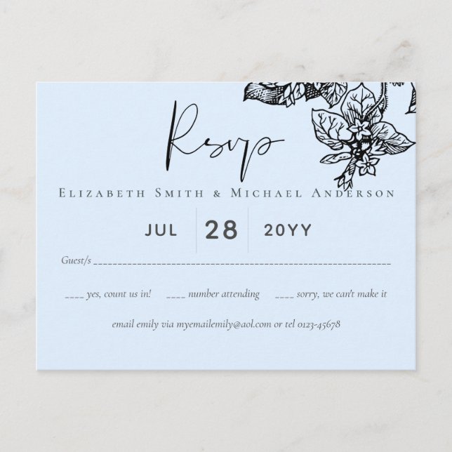 Botanical Garden Leaves Budget Wedding Postcard (Front)
