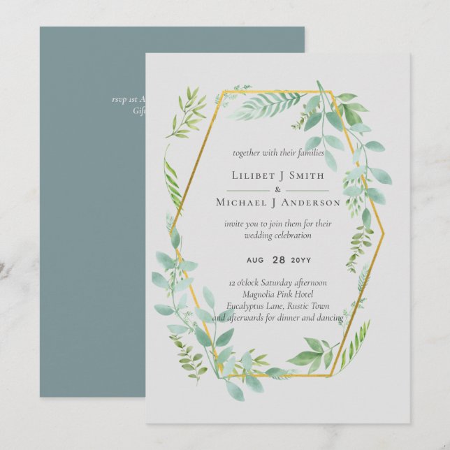 Botanical Garden Leaves Greenery Wedding (Front/Back)