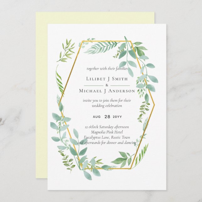 Botanical Garden Leaves Greenery Wedding (Front/Back)