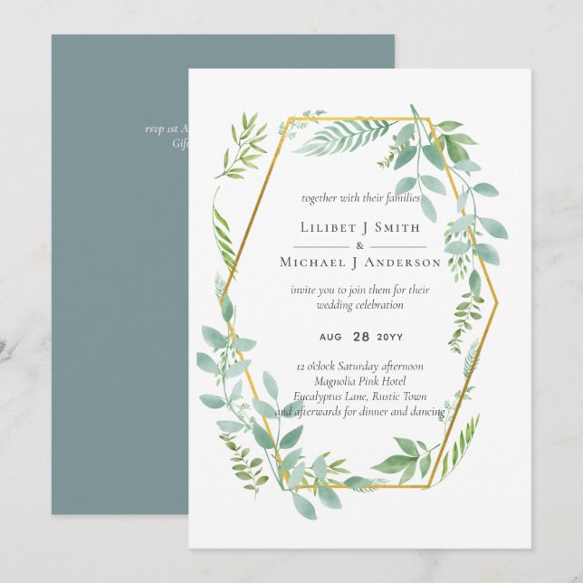 Botanical Garden Leaves Greenery Wedding (Front/Back)