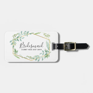Botanical Garden Leaves Greenery Wedding Luggage Tag