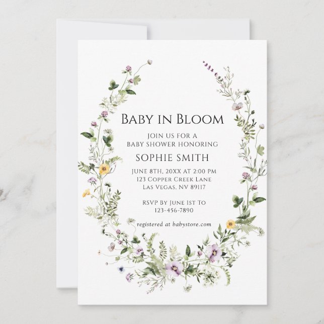 Botanical Garden Little One In Bloom Baby Shower Invitation (Front)